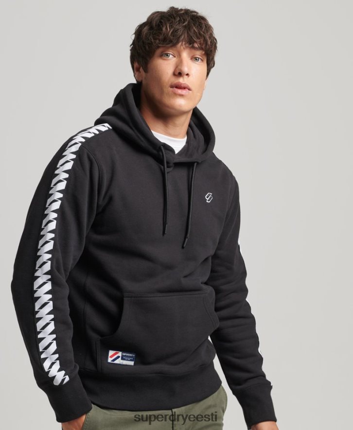 Superdry mehed s logoga teibiga kapuuts B2LT4563 Riietus must