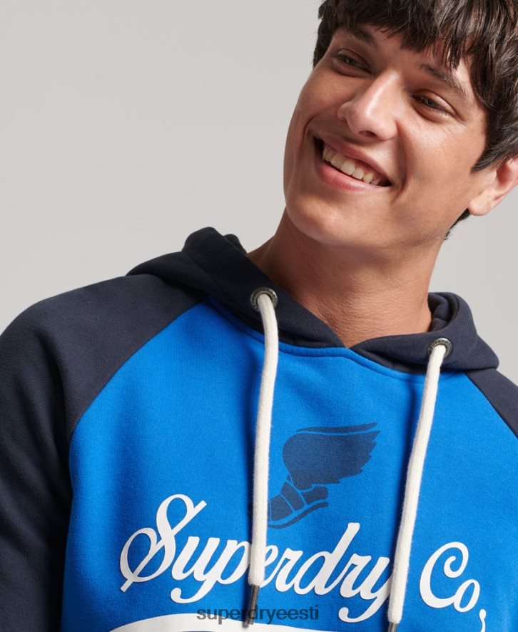 Superdry mehed vintage Achilleuse raglaani kapuuts B2LT4719 Riietus helesinine