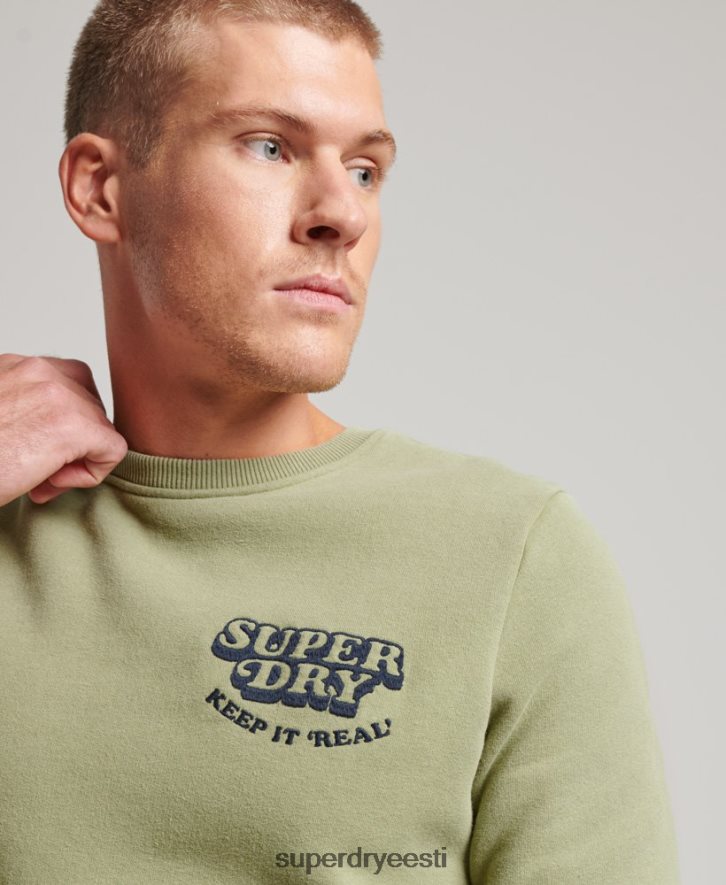 Superdry mehed vintage cooperi klassikaline dressipluus B2LT4736 Riietus roheline