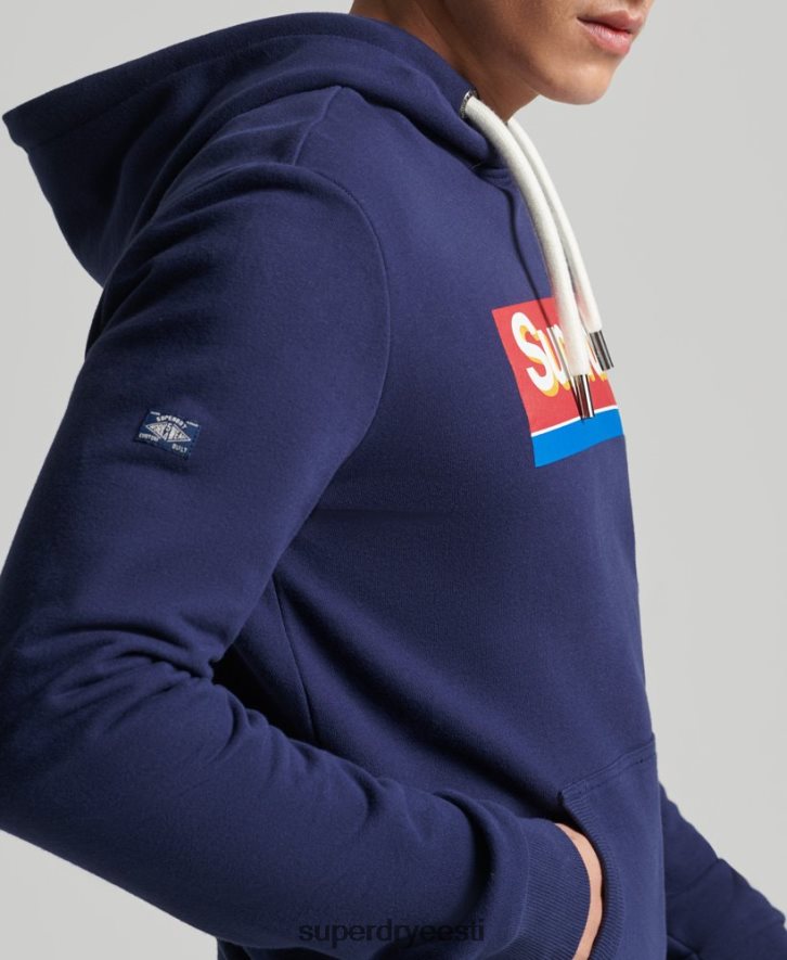 Superdry mehed vintage core logo hooajaline kapuuts B2LT4883 Riietus merevägi