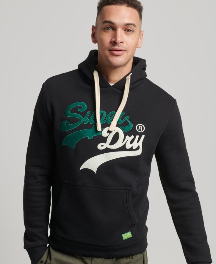 Superdry mehed vintage logoga huvipakkuv kapuuts B2LT45145 Riietus must