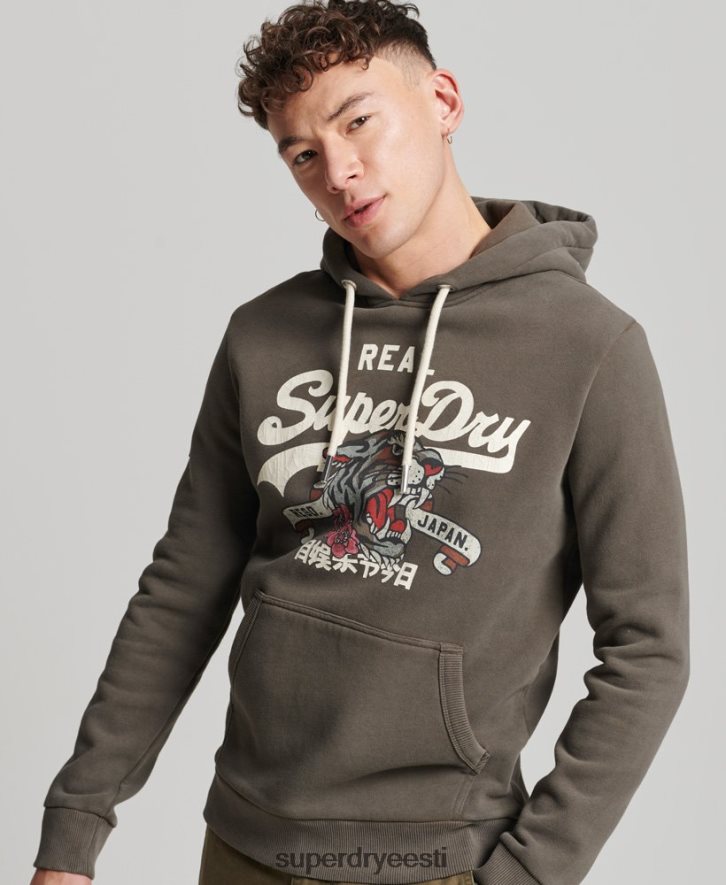 Superdry mehed vintage logoga jutustav kapuuts B2LT4535 Riietus tumehall