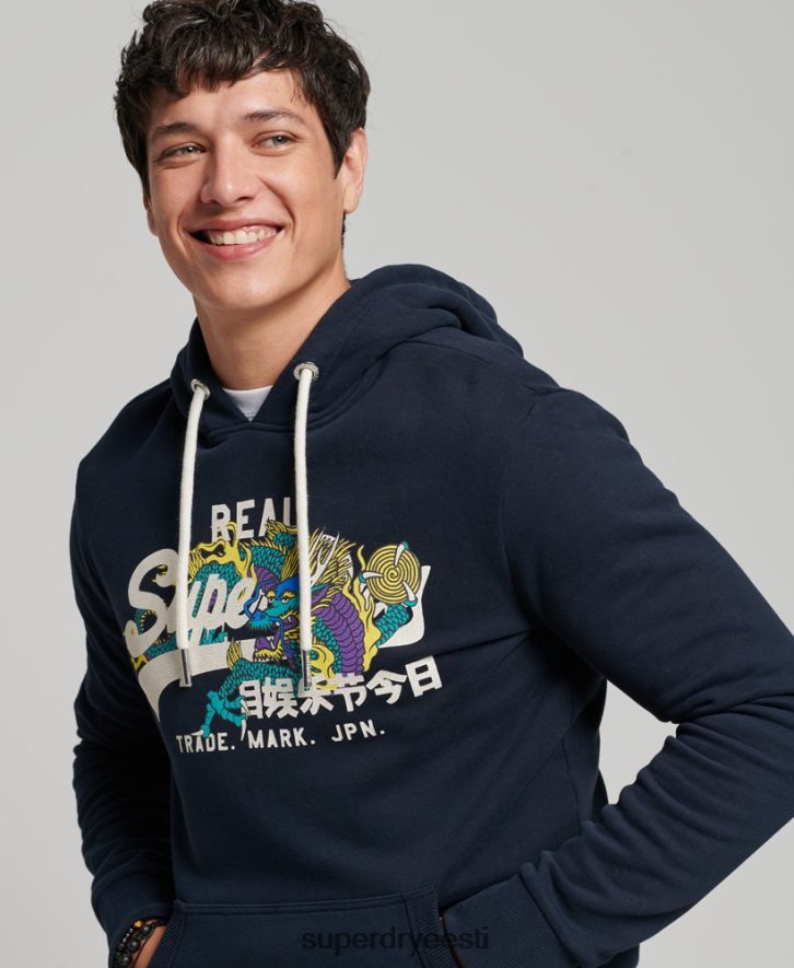 Superdry mehed vintage logoga jutustav kapuuts B2LT4697 Riietus merevägi