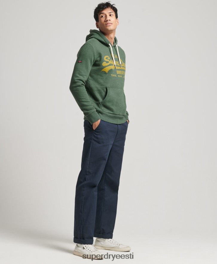 Superdry mehed vintage logoga marli kapuuts B2LT4484 Riietus roheline