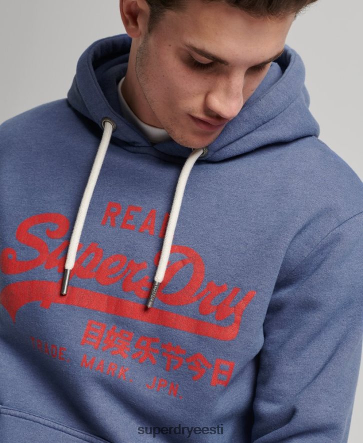 Superdry mehed vintage logoga marli kapuuts B2LT4500 Riietus sinine