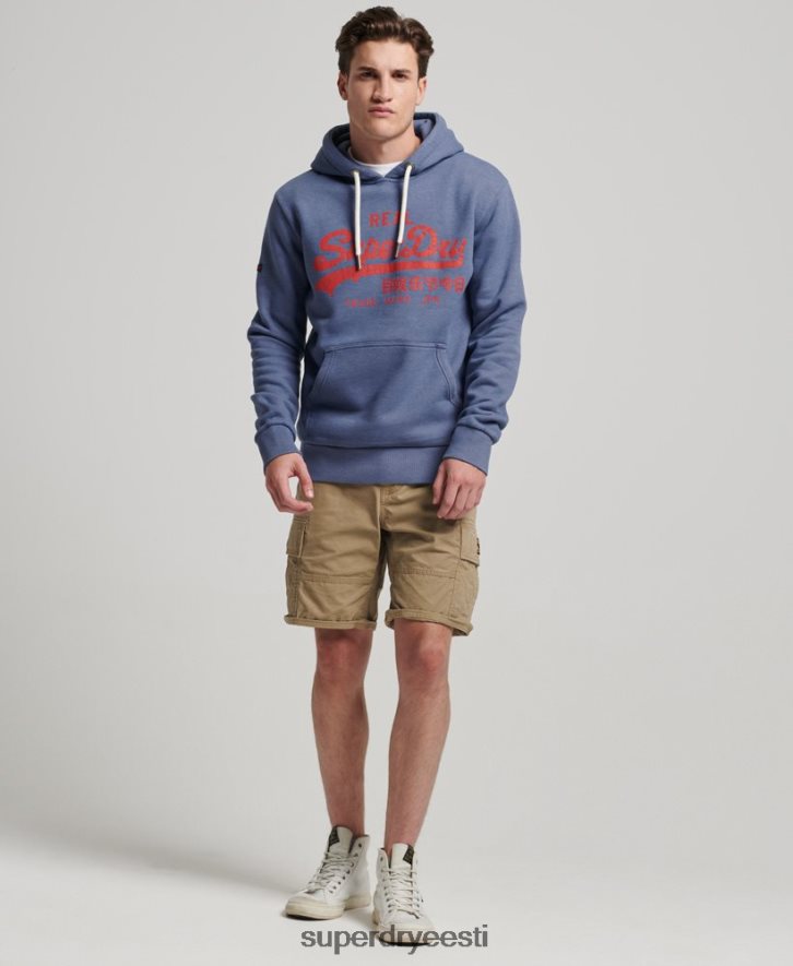 Superdry mehed vintage logoga marli kapuuts B2LT4500 Riietus sinine