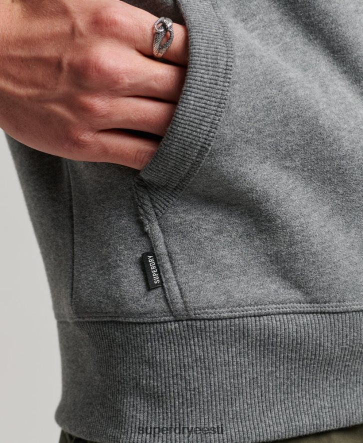 Superdry mehed vintage logoga tikitud lukuga kapuuts B2LT4497 Riietus hall