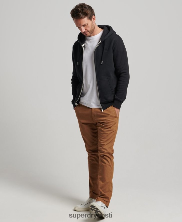 Superdry mehed vintage logoga tikitud lukuga kapuuts B2LT4731 Riietus must