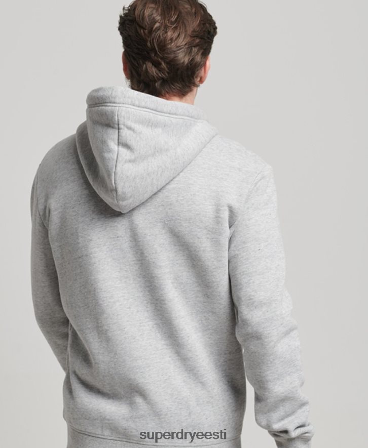 Superdry mehed vintage logoga tikitud lukuga kapuuts B2LT4792 Riietus hall