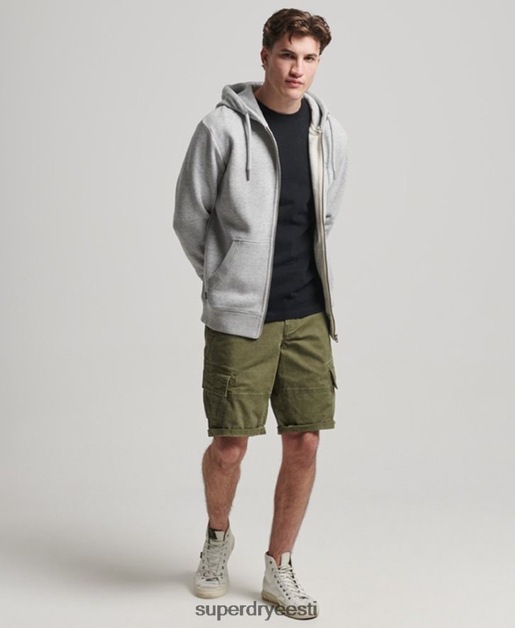 Superdry mehed vintage logoga tikitud lukuga kapuuts B2LT4792 Riietus hall