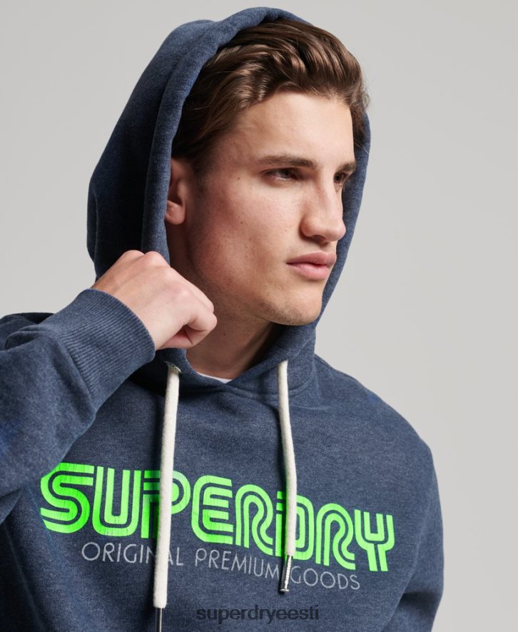 Superdry mehed vintage retro korduv kapuuts B2LT4651 Riietus sinine