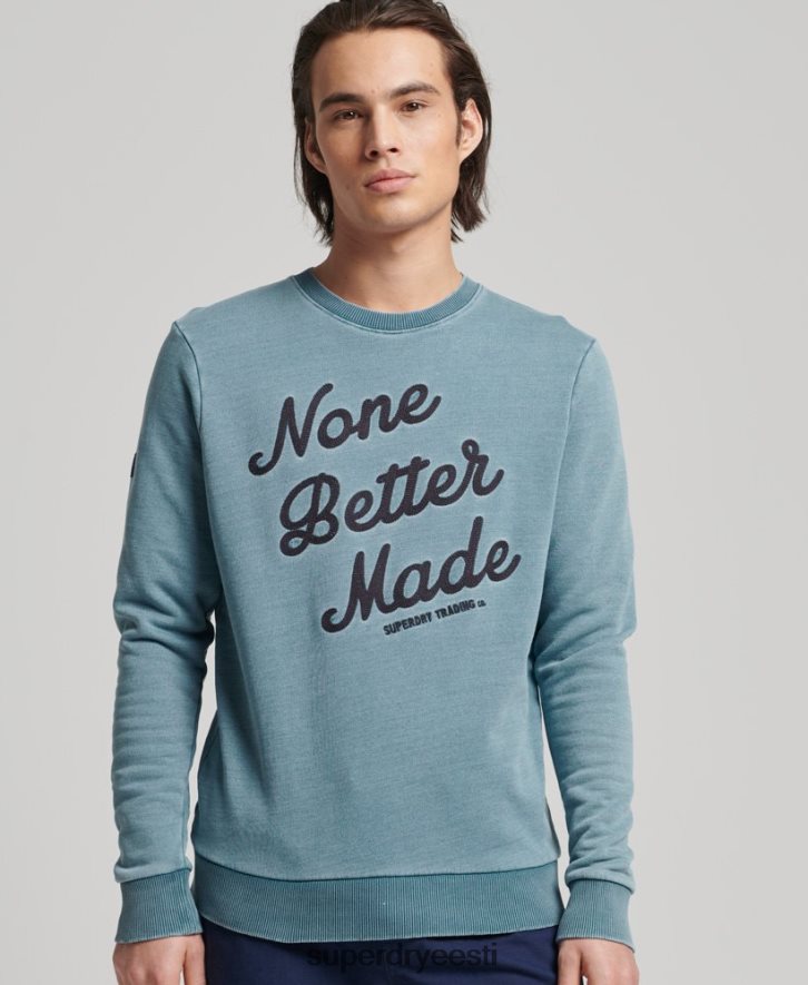 Superdry mehed vintage script stiilis indigo meeskonna dressipluus B2LT45018 Riietus helesinine