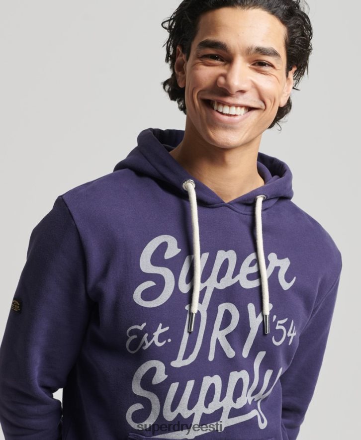 Superdry mehed vintage script stiilis kapuuts B2LT4882 Riietus merevägi