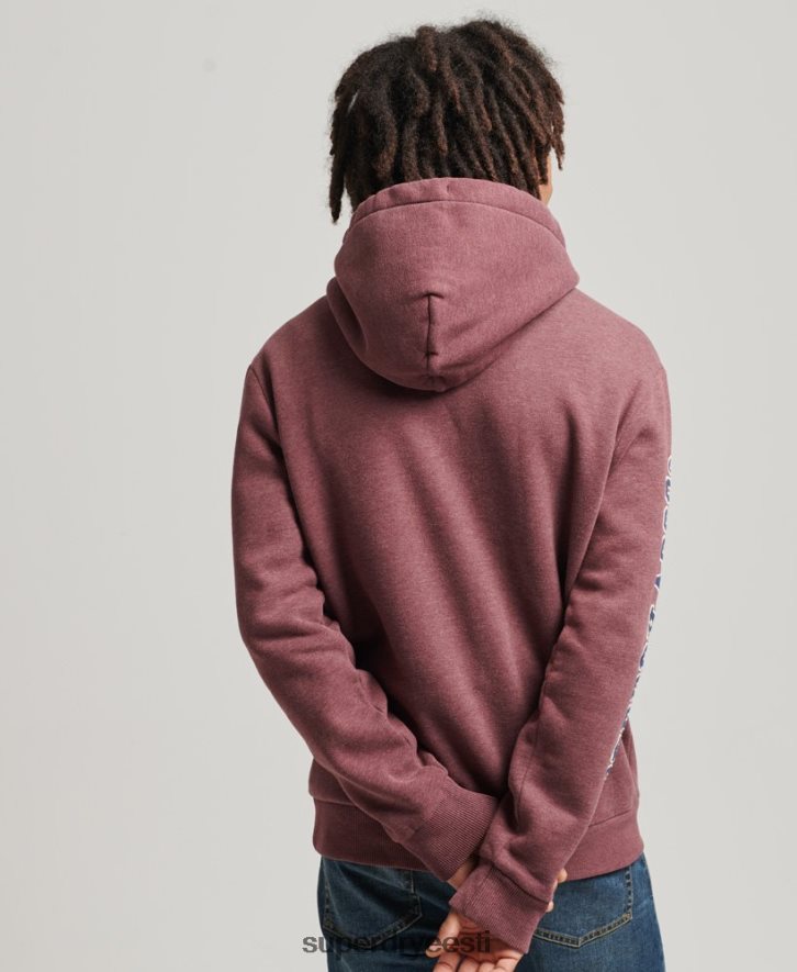 Superdry mehed vintage skripti stiilis kolledži kapuuts B2LT45167 Riietus punane