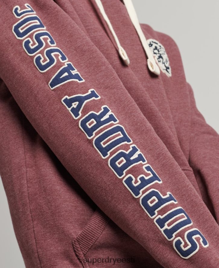 Superdry mehed vintage skripti stiilis kolledži kapuuts B2LT45167 Riietus punane