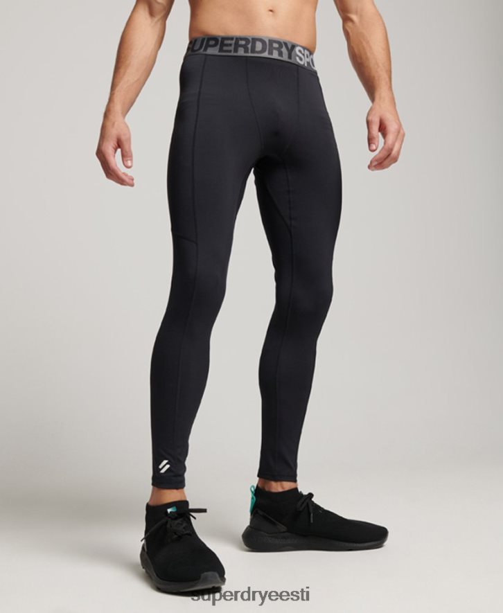 Superdry mehed südamikuga täispikkuses kitsad retuusid B2LT41420 Riietus must