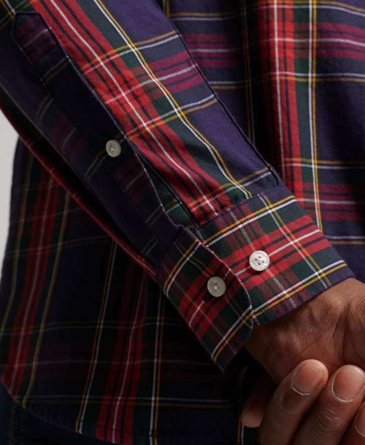 Superdry mehed klassikaline Londoni nööbiga särk B2LT4165 Riietus roheline