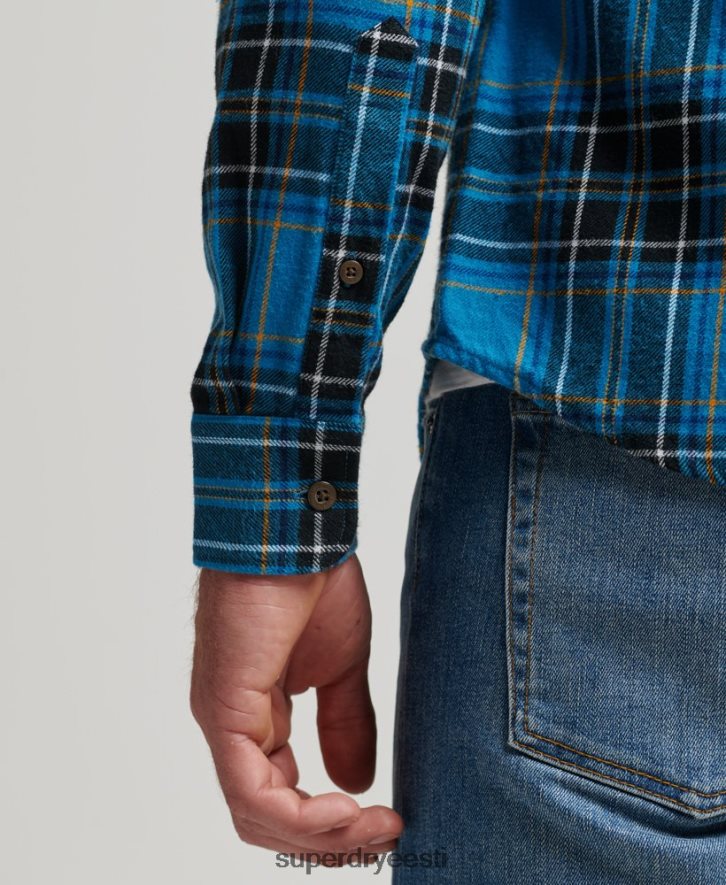 Superdry mehed orgaanilisest puuvillast metsameeste check-särk B2LT4200 Riietus sinine
