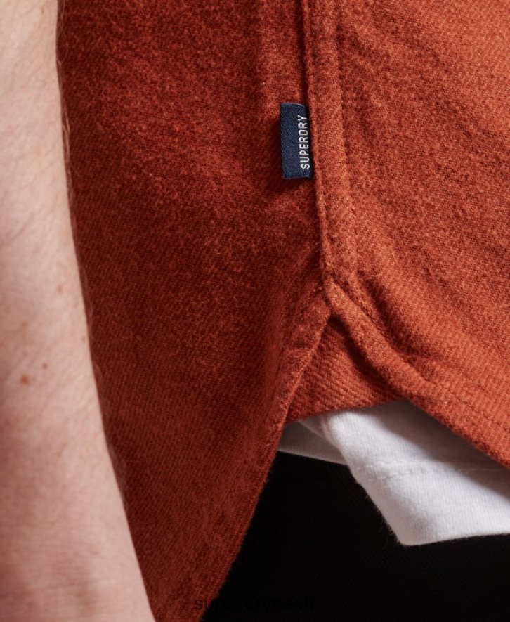 Superdry mehed orgaanilisest puuvillast trailsmani flanellist särk B2LT4158 Riietus oranž