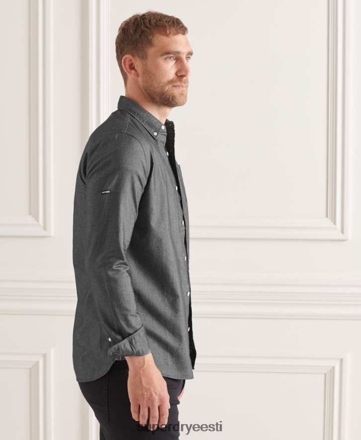 Superdry mehed orgaanilisest puuvillast uni oxfordi särk B2LT4221 Riietus must