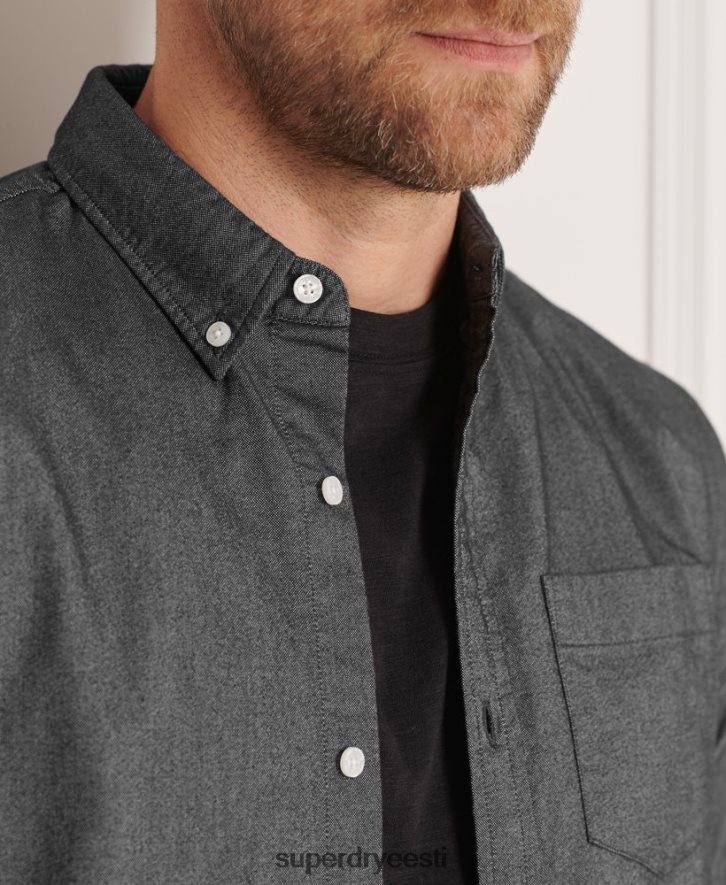 Superdry mehed orgaanilisest puuvillast uni oxfordi särk B2LT4221 Riietus must