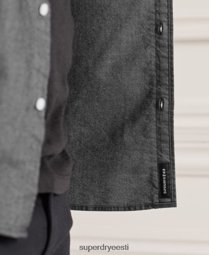 Superdry mehed orgaanilisest puuvillast uni oxfordi särk B2LT4221 Riietus must