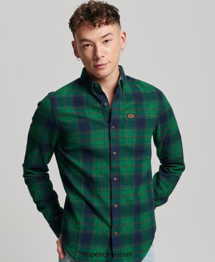 Superdry mehed orgaanilisest puuvillast vintage metsameeste särk B2LT4162 Riietus roheline