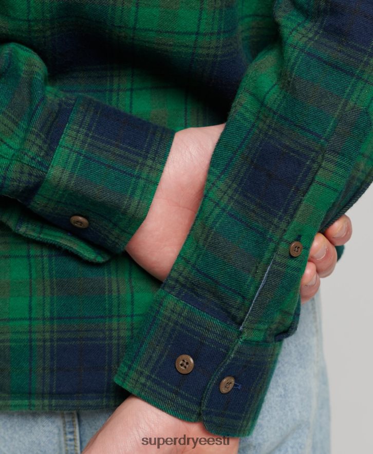 Superdry mehed orgaanilisest puuvillast vintage metsameeste särk B2LT4162 Riietus roheline