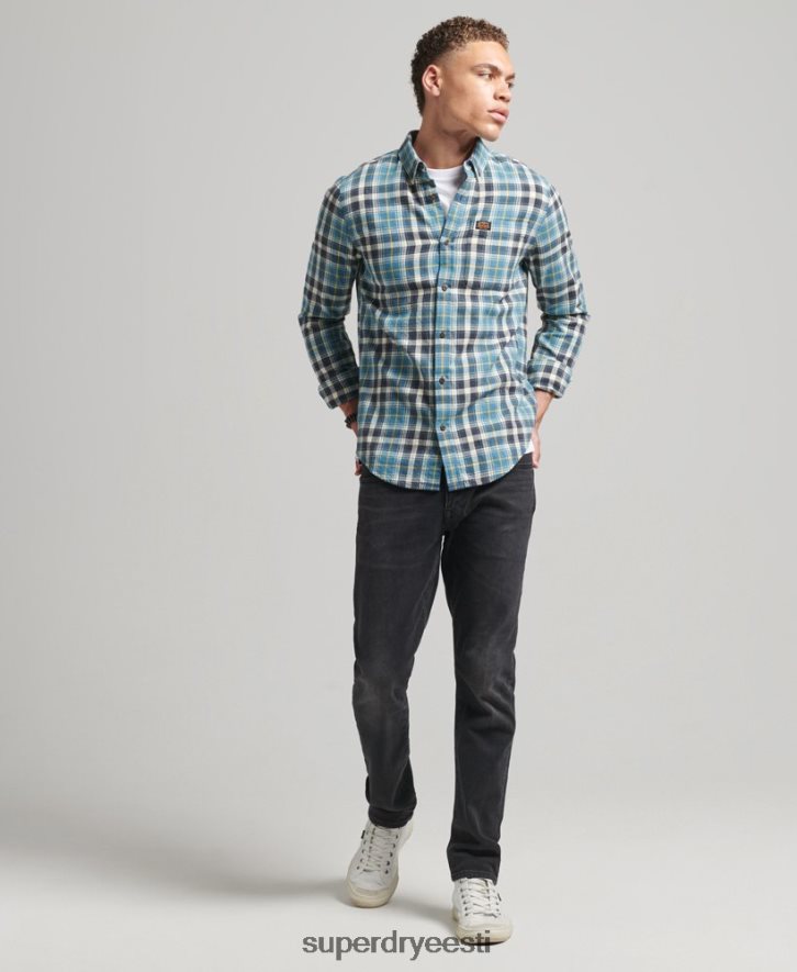 Superdry mehed orgaanilisest puuvillast vintage metsameeste särk B2LT4169 Riietus sinine