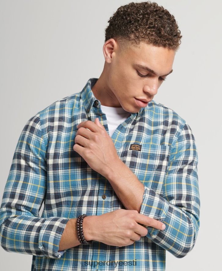 Superdry mehed orgaanilisest puuvillast vintage metsameeste särk B2LT4169 Riietus sinine