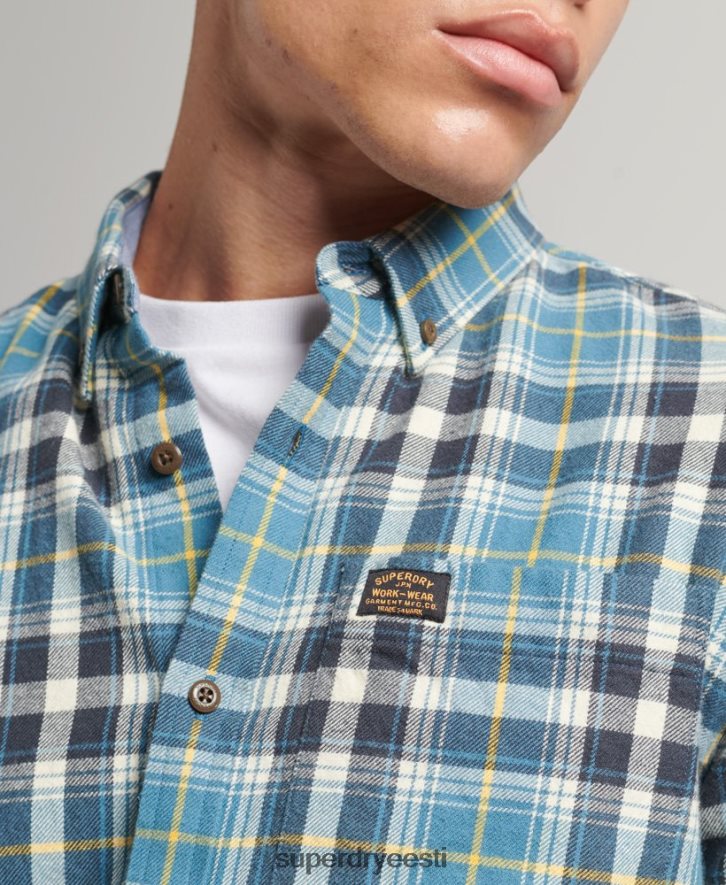Superdry mehed orgaanilisest puuvillast vintage metsameeste särk B2LT4169 Riietus sinine