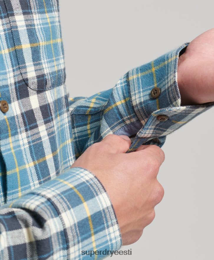 Superdry mehed orgaanilisest puuvillast vintage metsameeste särk B2LT4169 Riietus sinine