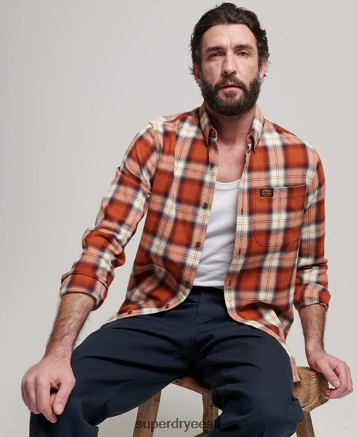 Superdry mehed orgaanilisest puuvillast vintage metsameeste särk B2LT4187 Riietus oranž