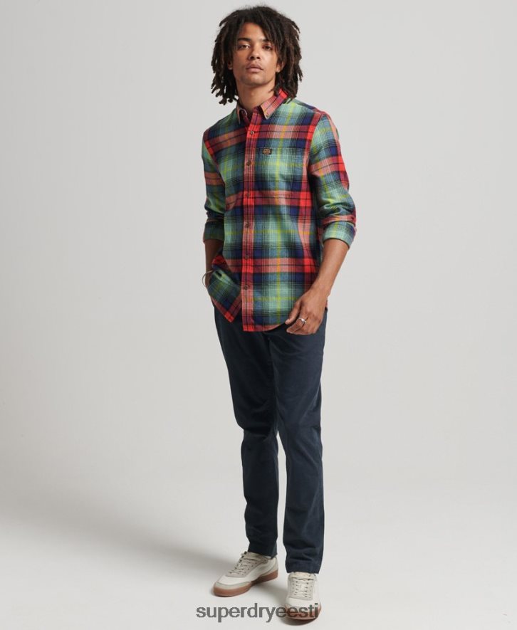 Superdry mehed orgaanilisest puuvillast vintage metsameeste särk B2LT4205 Riietus roheline