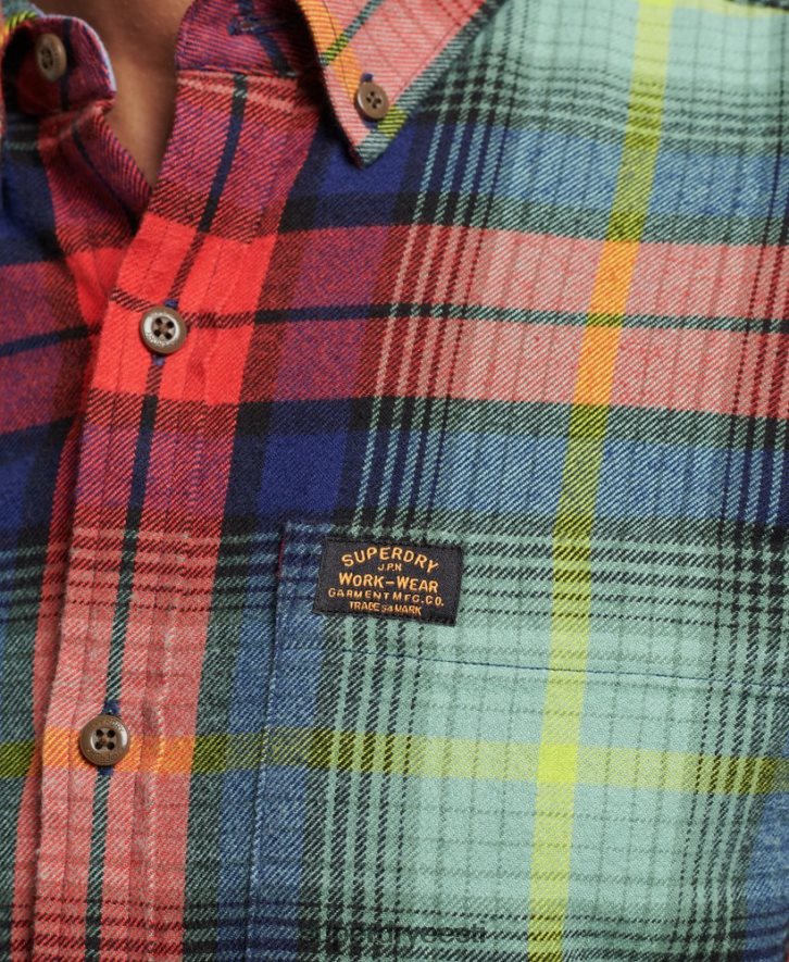 Superdry mehed orgaanilisest puuvillast vintage metsameeste särk B2LT4205 Riietus roheline