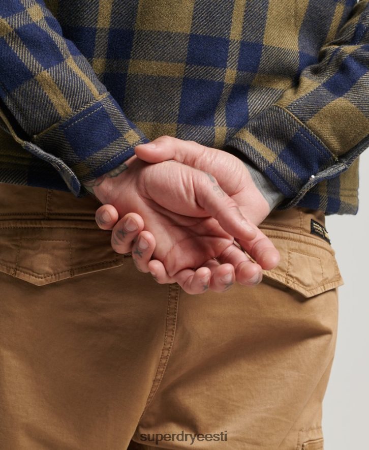 Superdry mehed tõmblukk läbi borgi voodriga villase tšeki ülesärk B2LT4186 Riietus roheline