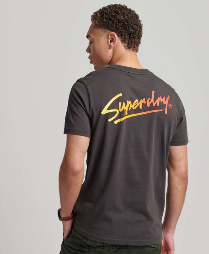 Superdry mehed 80ndate kesklinna skriptiga logoga T-särk B2LT44794 Riietus pruun