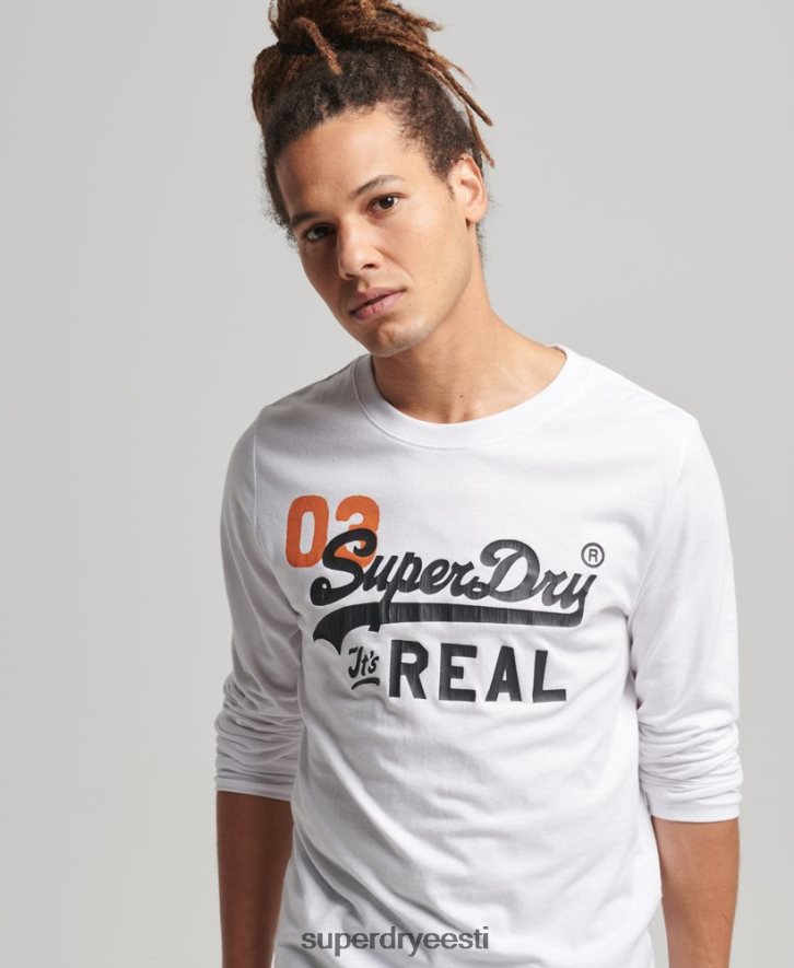 Superdry mehed Ameerika klassikaline vintage logoga topp B2LT41552 Riietus valge