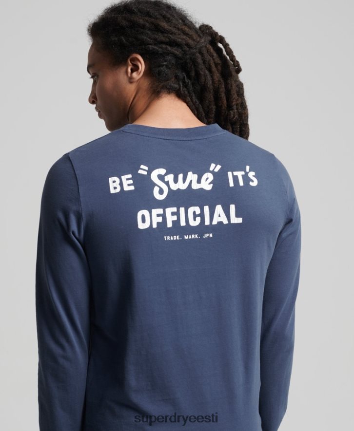 Superdry mehed Ameerika klassikaline vintage logoga topp B2LT41560 Riietus tumesinine