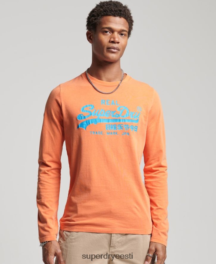 Superdry mehed Ameerika klassikaline vintage logoga topp B2LT41561 Riietus oranž