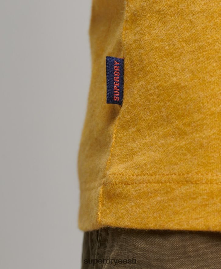 Superdry mehed Orgaanilisest puuvillast hädavajalik pikkade varrukatega pesapallitops B2LT41484 Riietus kollane