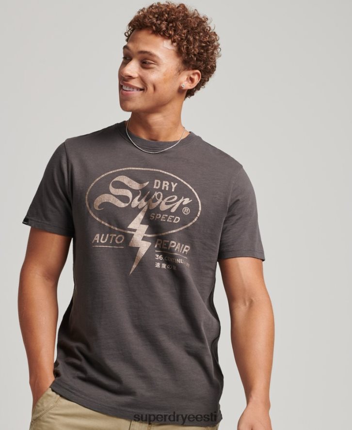 Superdry mehed blackout rock graafiline T-särk B2LT44932 Riietus tumehall