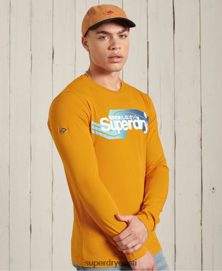 Superdry mehed core logo Cali pikkade varrukatega topp B2LT46444 Riietus kullast