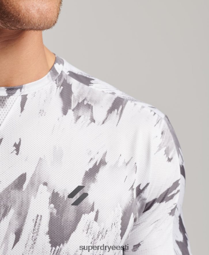 Superdry mehed jooksma lühikeste varrukatega T-särk B2LT45394 Riietus hall