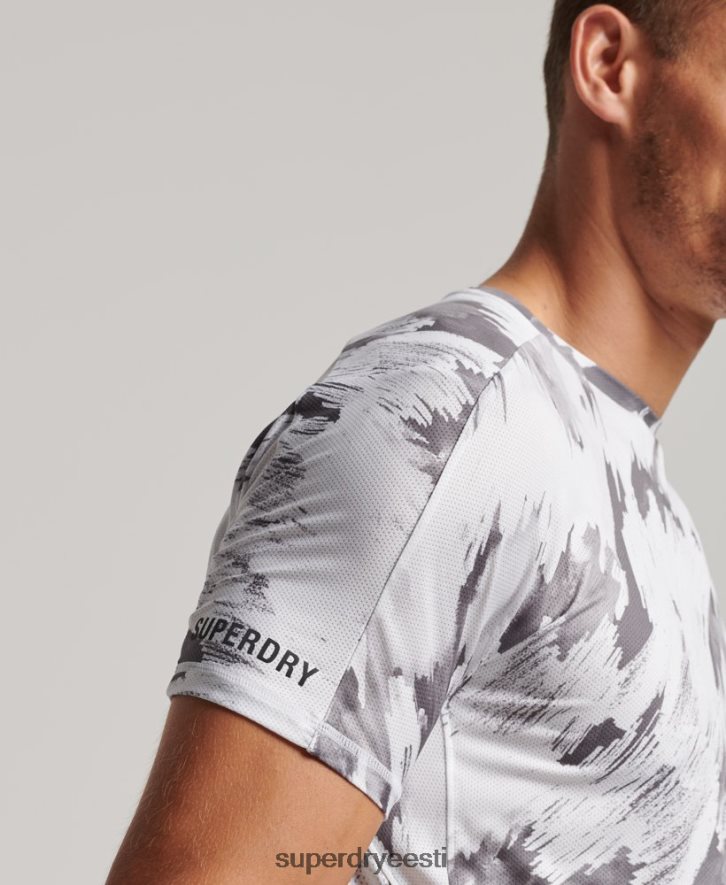 Superdry mehed jooksma lühikeste varrukatega T-särk B2LT45394 Riietus hall