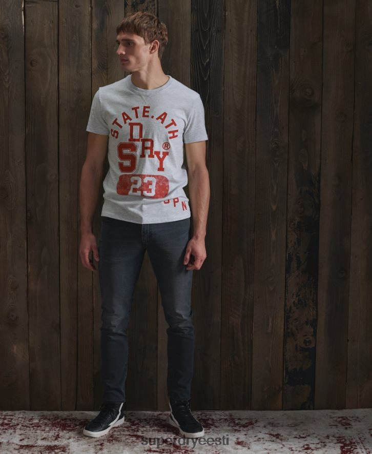 Superdry mehed kergejõustiku klassikaline T-särk B2LT44966 Riietus helehall