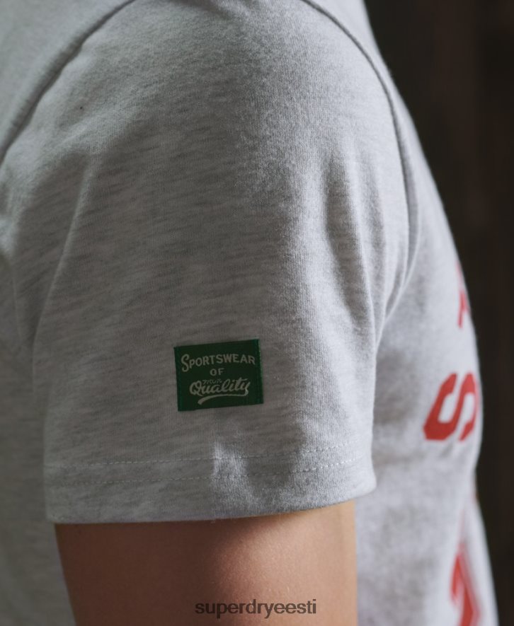 Superdry mehed kergejõustiku klassikaline T-särk B2LT44966 Riietus helehall