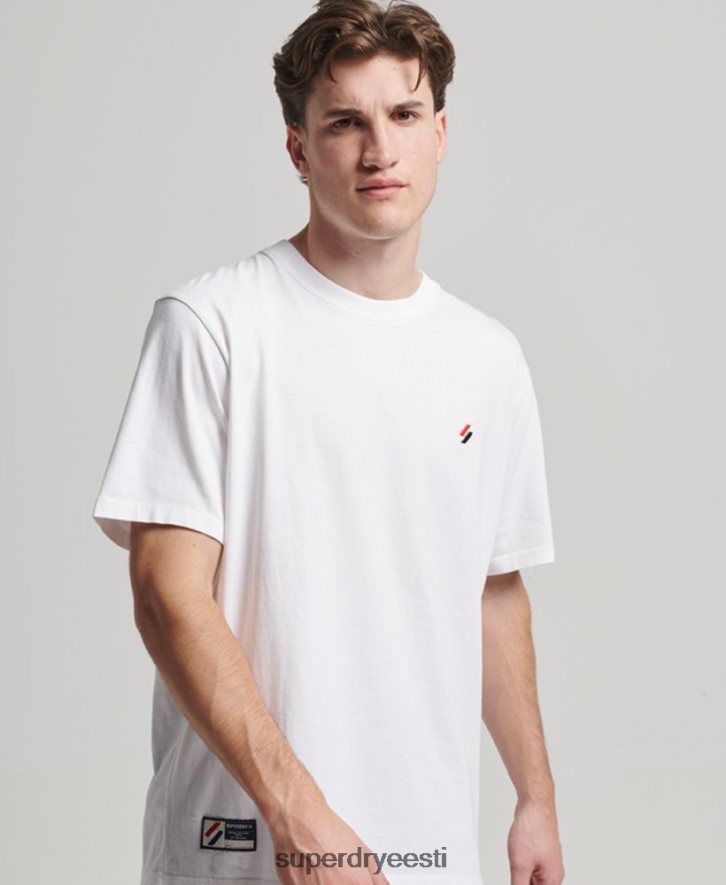 Superdry mehed orgaanilisest puuvillast essentsiaalne logo lahtise vormiga t-särk B2LT44955 Riietus valge