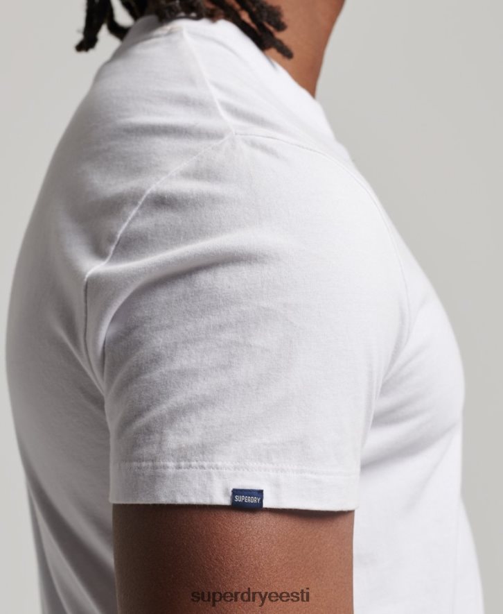 Superdry mehed orgaanilisest puuvillast essentsiaalse logoga T-särk B2LT41 Riietus valge