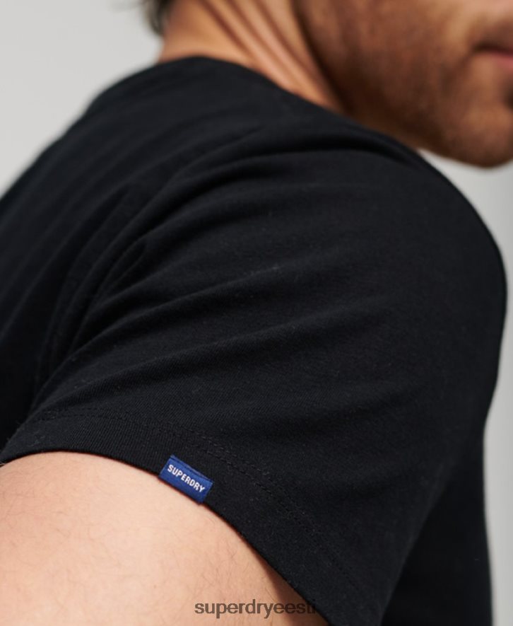 Superdry mehed orgaanilisest puuvillast essentsiaalse logoga T-särk B2LT43 Riietus must